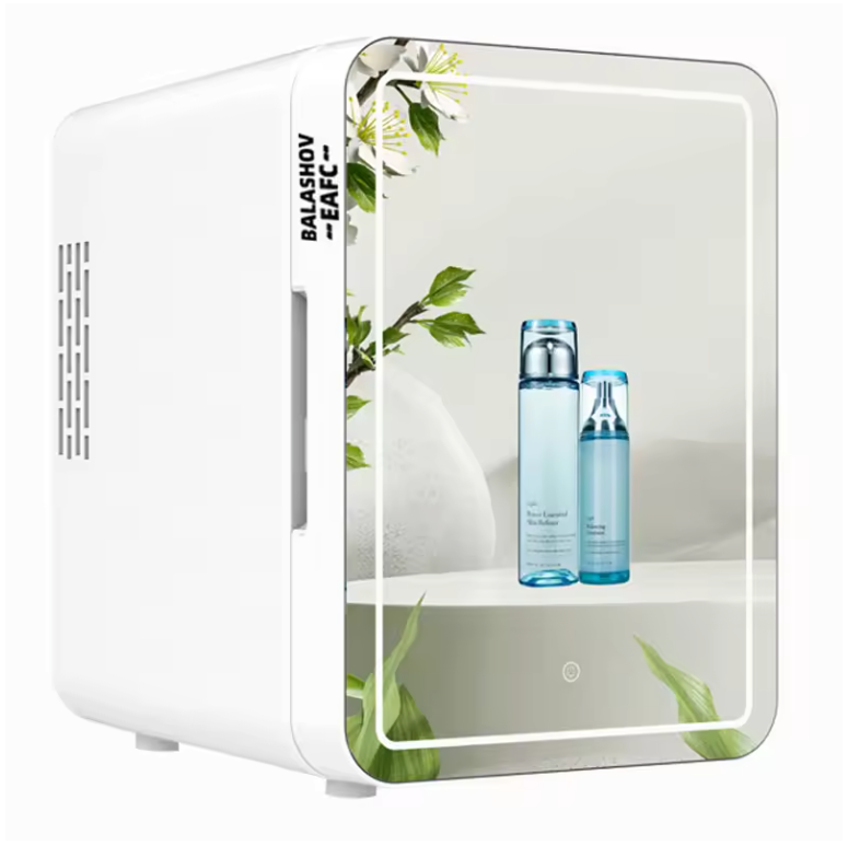 Mini Make-up Koelkast 4L – Draagbare Cosmetica Koeler met LED Spiegel voor Thuis en Auto