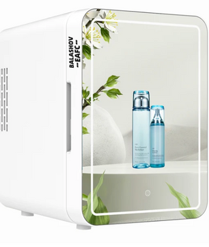 Mini Make-up Koelkast 4L – Draagbare Cosmetica Koeler met LED Spiegel voor Thuis en Auto