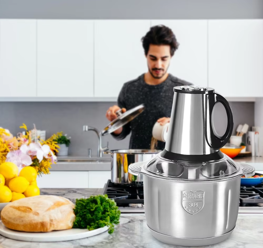 Hakmolen 5L – Elektrische Foodprocessor met RVS Kom en Snijfunctie