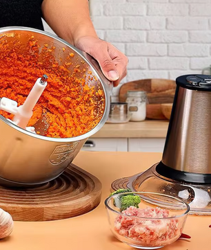 Hakmolen 5L – Elektrische Foodprocessor met RVS Kom en Snijfunctie