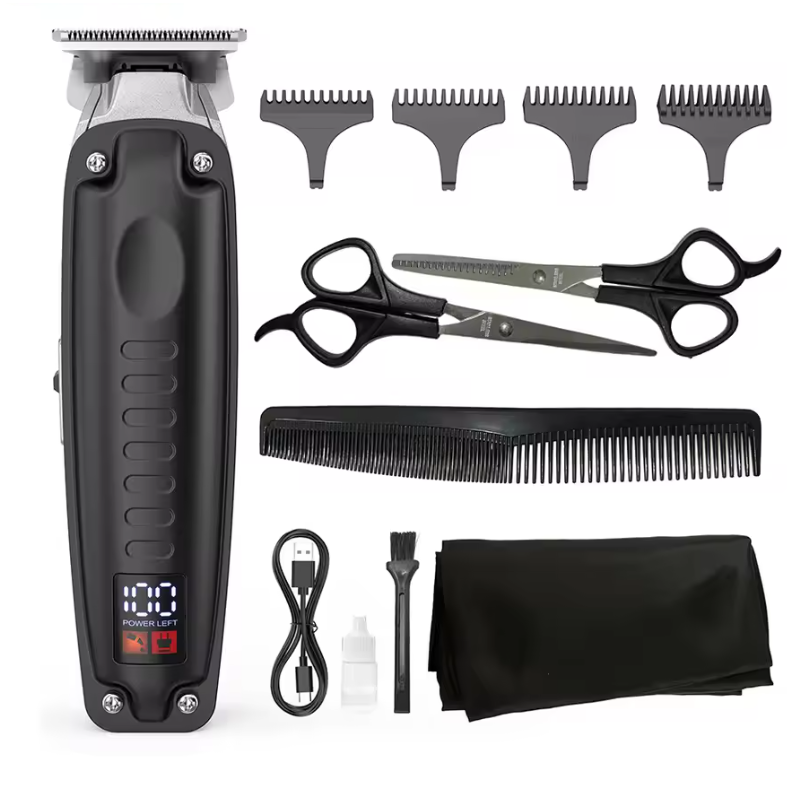 Professionele Tondeuse Set – Draadloze Hair Clipper met LED Display