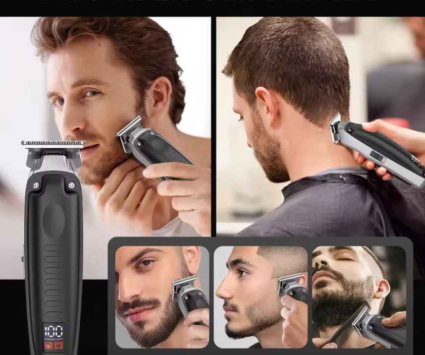 Professionele Tondeuse Set – Draadloze Hair Clipper met LED Display
