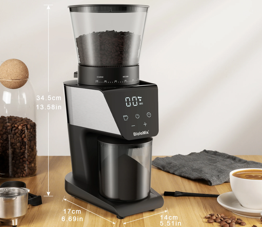 Elektrische Koffiemolen – Burr Grinder met 30 Maalstanden en LCD
