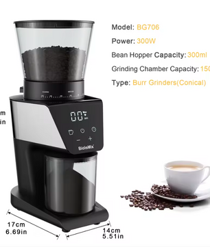 Elektrische Koffiemolen met Burr – 30 Standen en LCD Display