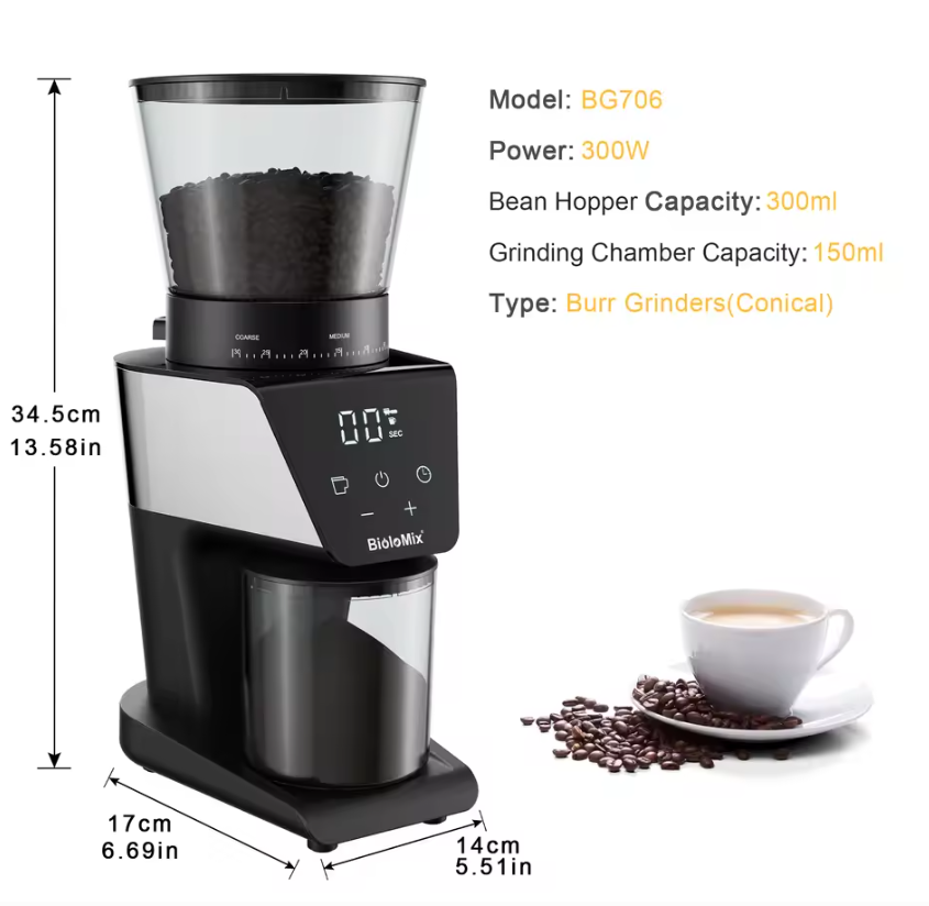 Elektrische Koffiemolen met Burr – 30 Standen en LCD Display