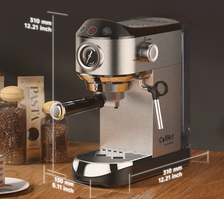 Espressomachine 20 Bar – Halfautomaat met Melkopschuimer