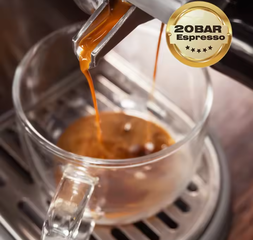 Espressomachine 20 Bar – Halfautomaat met Melkopschuimer en Slim Design
