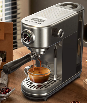 Espressomachine 20 Bar – Halfautomaat met Melkopschuimer en Slim Design