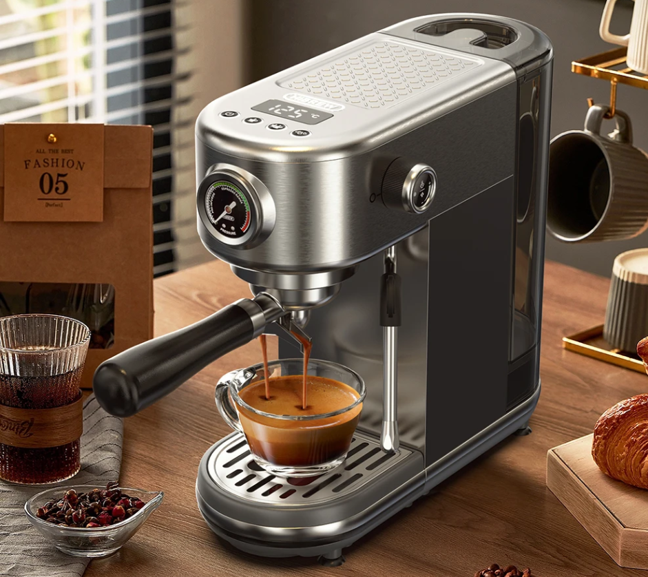 Espressomachine 20 Bar – Halfautomaat met Melkopschuimer en Slim Design