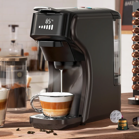 Capsule Koffiemachine 6-in-1 – Geschikt voor Cups en Gemalen Koffie
