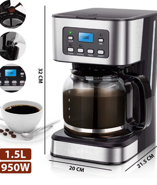 Filter Koffiezetapparaat met Timer – 1.5L Drip Coffee Maker