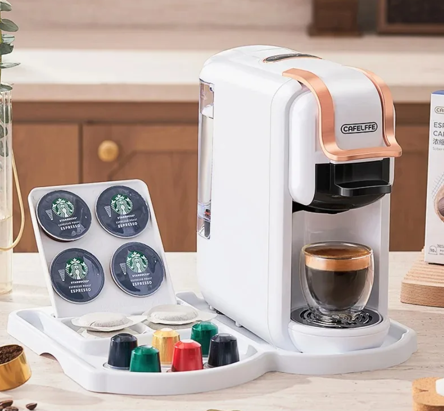Capsule Koffiemachine 4-in-1 – 19 Bar voor Cups en Gemalen Koffie