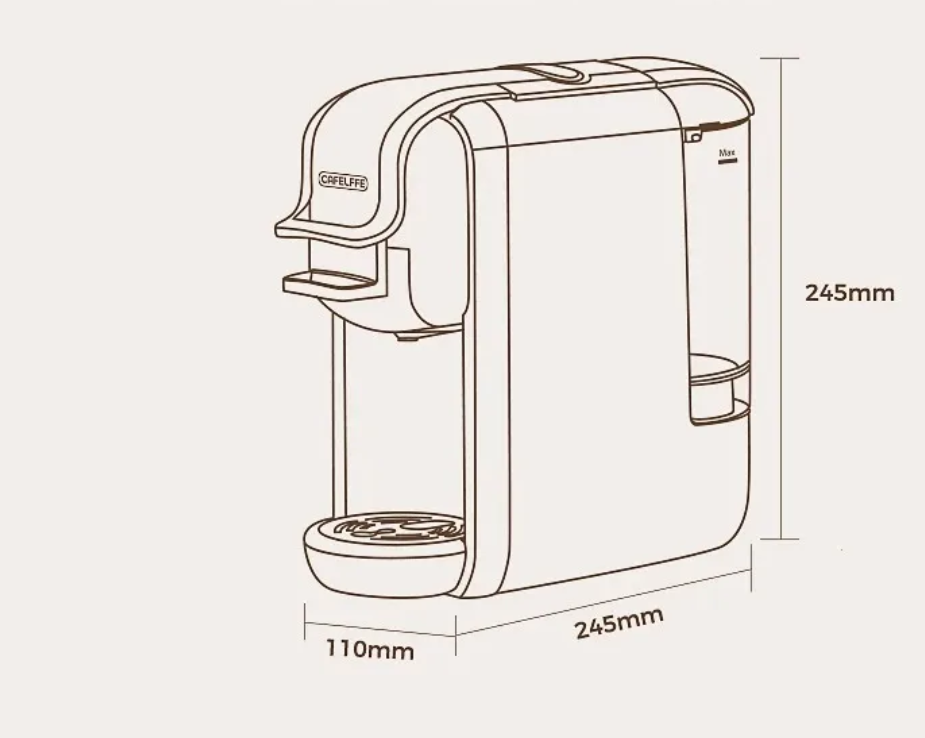 Capsule Koffiemachine 4-in-1 – 19 Bar voor Cups en Gemalen Koffie