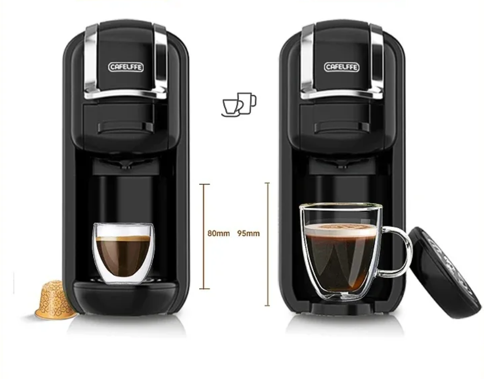 Capsule Koffiemachine 4-in-1 – 19 Bar voor Cups en Gemalen Koffie
