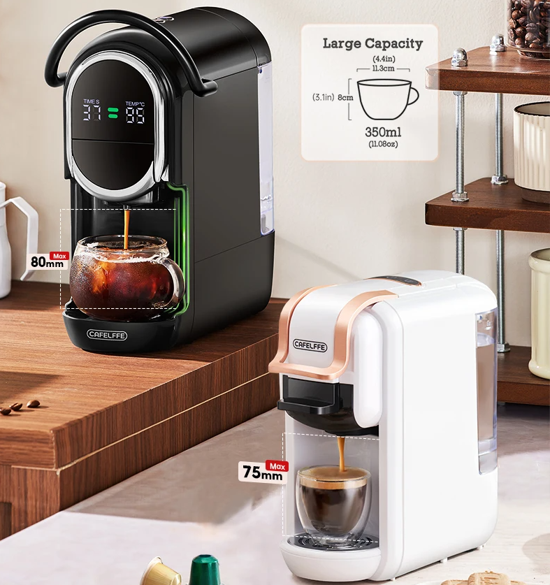 Capsule Koffiemachine 4-in-1 – 19 Bar met Warm en Koud Functie