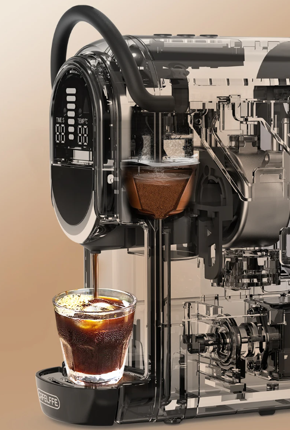 Capsule Koffiemachine 4-in-1 – 19 Bar met Warm en Koud Functie
