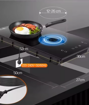 Inductiekookplaat 2 Zones – 30 cm met Timer en Touch Control
