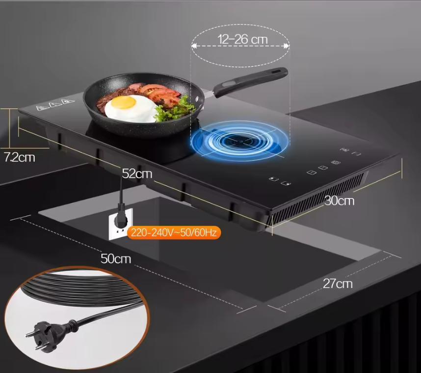 Inductiekookplaat 2 Zones – 30 cm met Timer en Touch Control