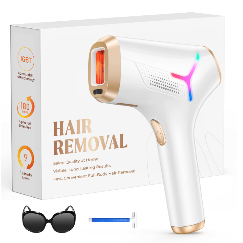 IPL Laser Ontharingsapparaat – 999900 Flitsen met 9 Niveaus voor Gezicht en Lichaam