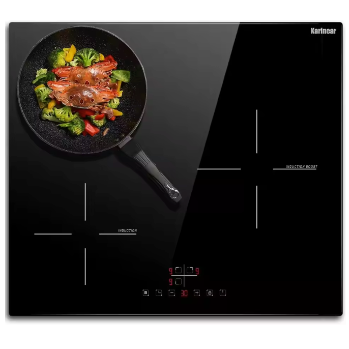 Inductiekookplaat 60 cm – 3 Zones met Touch Control, Timer en 5200W Vermogen