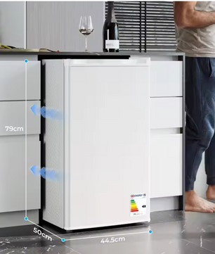 Mini Koelkast 91L met Vriesvak – Stil 38dB en Instelbare Temperatuur voor Slaapkamer en Kantoor