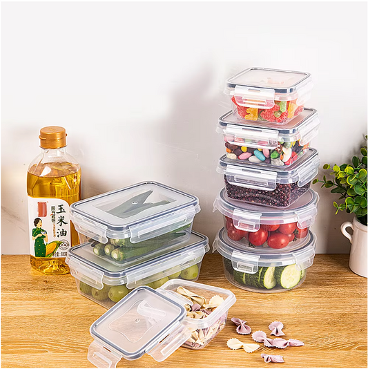 Set van 12 Vershoudbakjes – Luchtdichte Voedselbakjes met Deksel voor Koelkast en Meal Prep