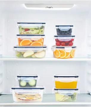 Set van 12 Vershoudbakjes – Luchtdichte Voedselbakjes met Deksel voor Koelkast en Meal Prep