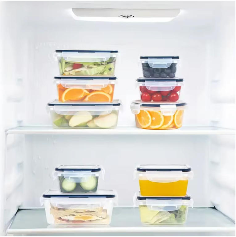 Set van 12 Vershoudbakjes – Luchtdichte Voedselbakjes met Deksel voor Koelkast en Meal Prep