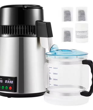 Waterdistilleerder 4L – Elektrische Waterfilter met Touchscreen en 1L/u Zuivering