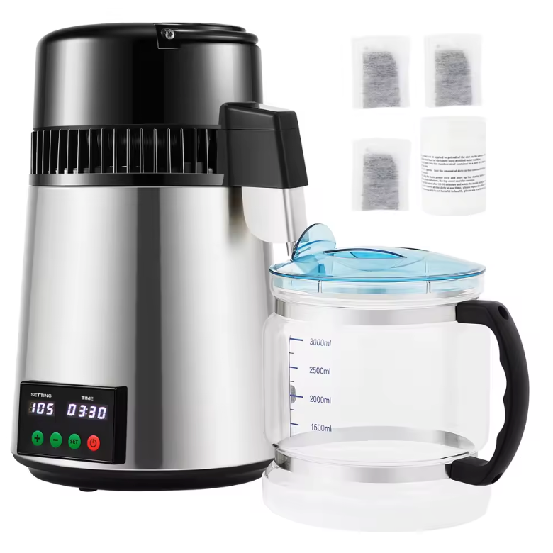 Waterdistilleerder 4L – Elektrische Waterfilter met Touchscreen en 1L/u Zuivering