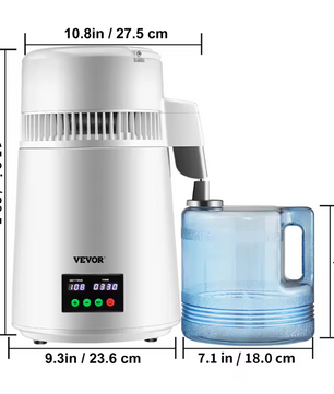 Waterdistilleerder 4L – Elektrische Waterfilter met Touchscreen en 1L/u Zuivering