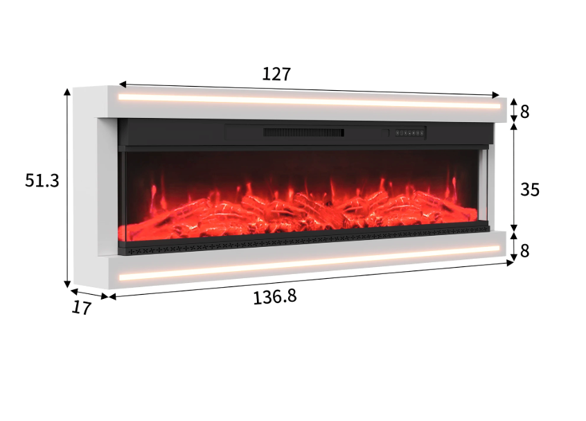 Elektrische Sfeerhaard met LED Vlammen – 12 Kleuren, Afstandsbediening en 750/1500W Verwarming