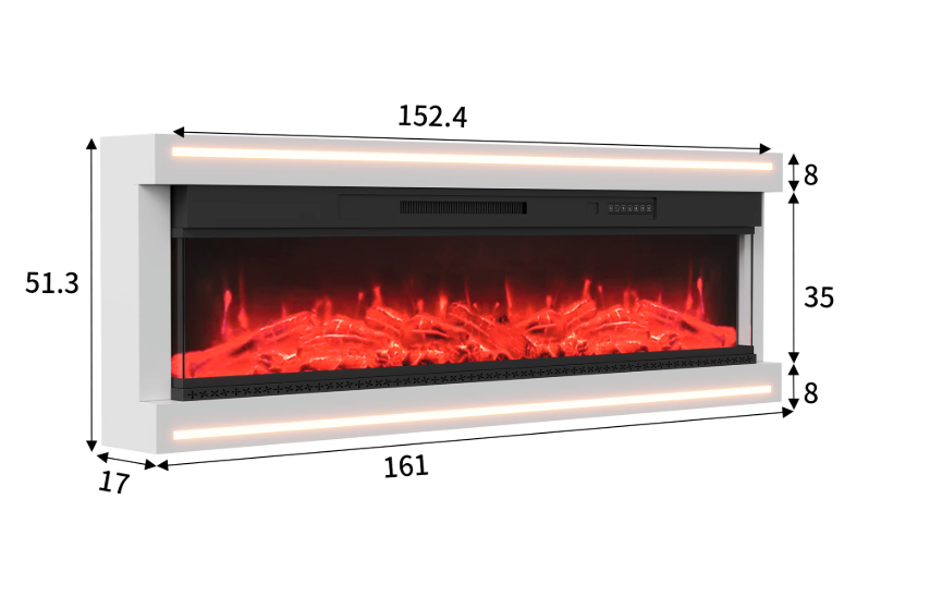 Elektrische Sfeerhaard met LED Vlammen – 12 Kleuren, Afstandsbediening en 750/1500W Verwarming