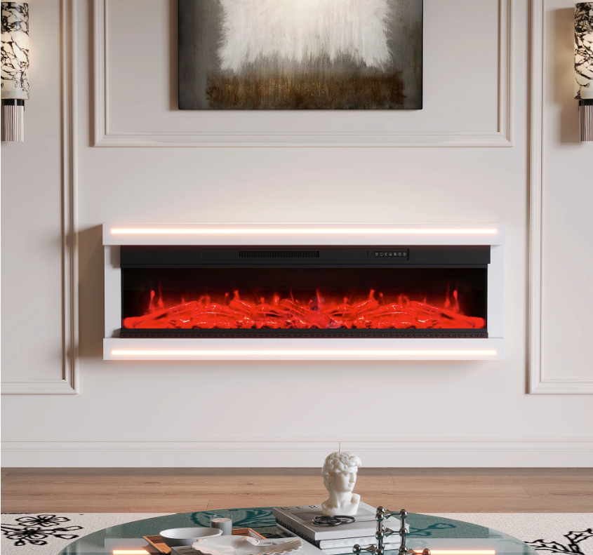 Elektrische Sfeerhaard met LED Vlammen – 12 Kleuren, Afstandsbediening en 750/1500W Verwarming