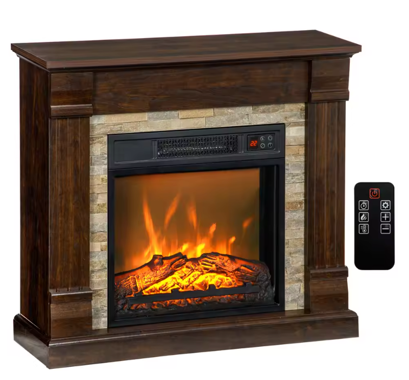 Elektrische Sfeerhaard met Kast – 1800W Haard met Vlam Effect, Afstandsbediening en Timer