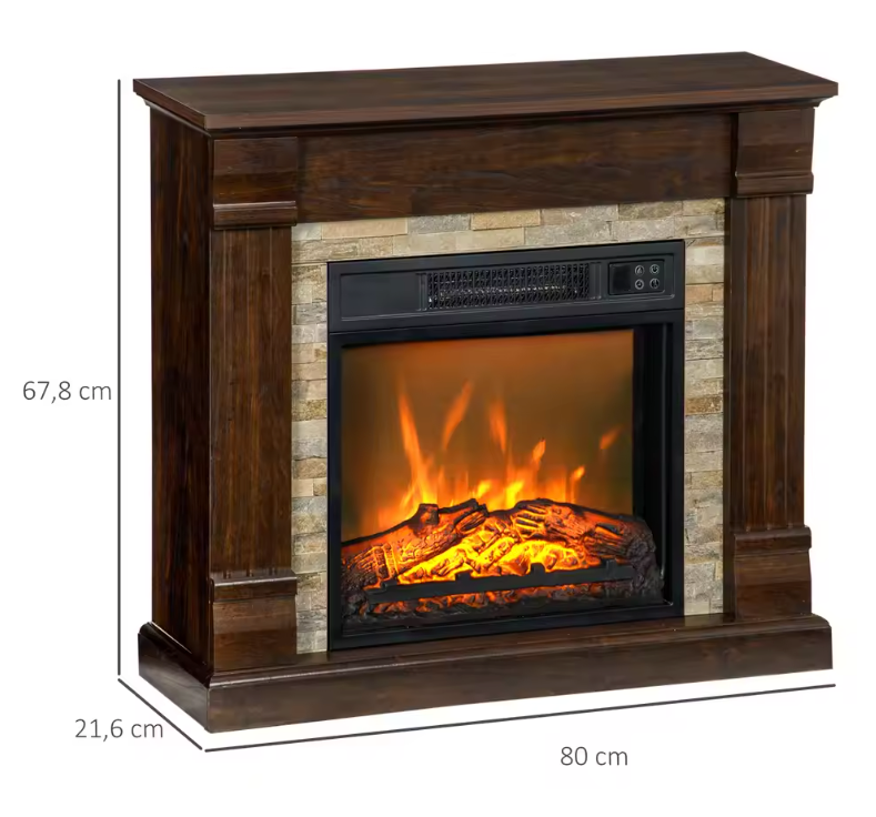 Elektrische Sfeerhaard met Kast – 1800W Haard met Vlam Effect, Afstandsbediening en Timer