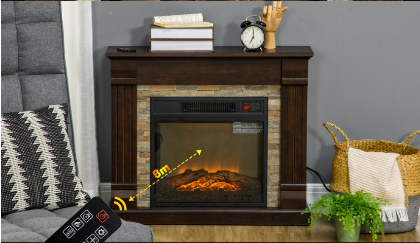 Elektrische Sfeerhaard met Kast – 1800W Haard met Vlam Effect, Afstandsbediening en Timer