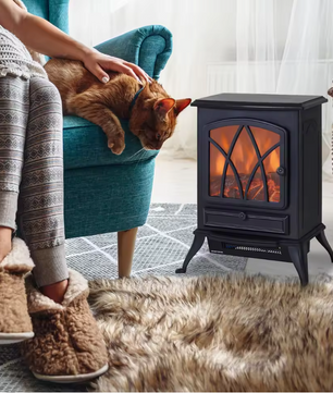Elektrische Haardkachel Vrijstaand – 1000/2000W Sfeerhaard met LED Vlam Effect en Thermostaat
