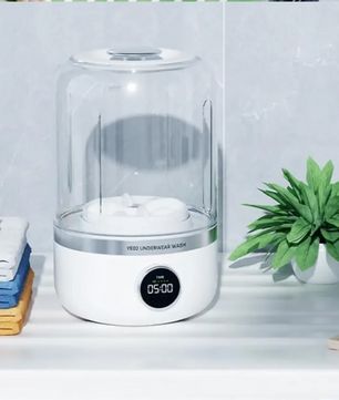 Draadloze Mini Wasmachine 1L – USB Oplaadbaar voor Ondergoed en Sokken