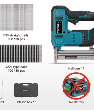 2-in-1 Elektrische Tacker en Spijkerpistool – Brushless Nailer/Stapler met Accu Aansluiting