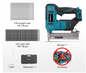 2-in-1 Elektrische Tacker en Spijkerpistool – Brushless Nailer/Stapler met Accu Aansluiting