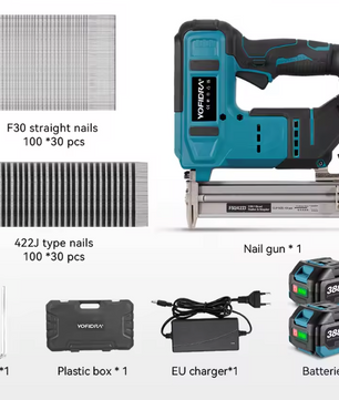 2-in-1 Elektrische Tacker en Spijkerpistool – Brushless Nailer/Stapler met Accu Aansluiting