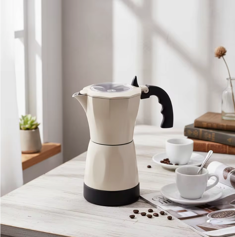 Elektrische Espresso Maker 300ml – Moka Pot met 2.5 Bar en 480W voor 1-6 Kopjes