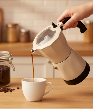 Elektrische Espresso Maker 300ml – Moka Pot met 2.5 Bar en 480W voor 1-6 Kopjes