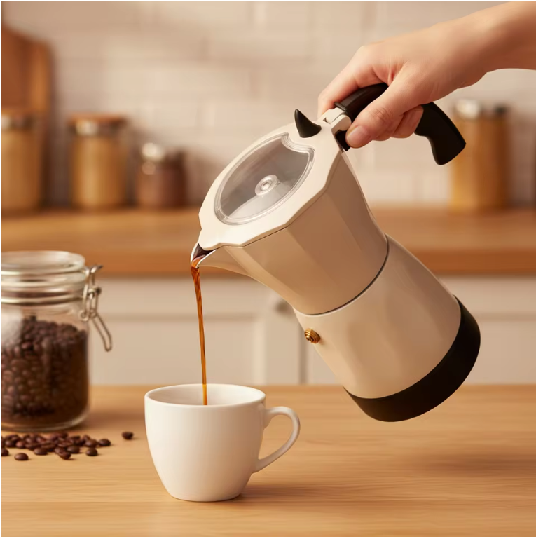 Elektrische Espresso Maker 300ml – Moka Pot met 2.5 Bar en 480W voor 1-6 Kopjes