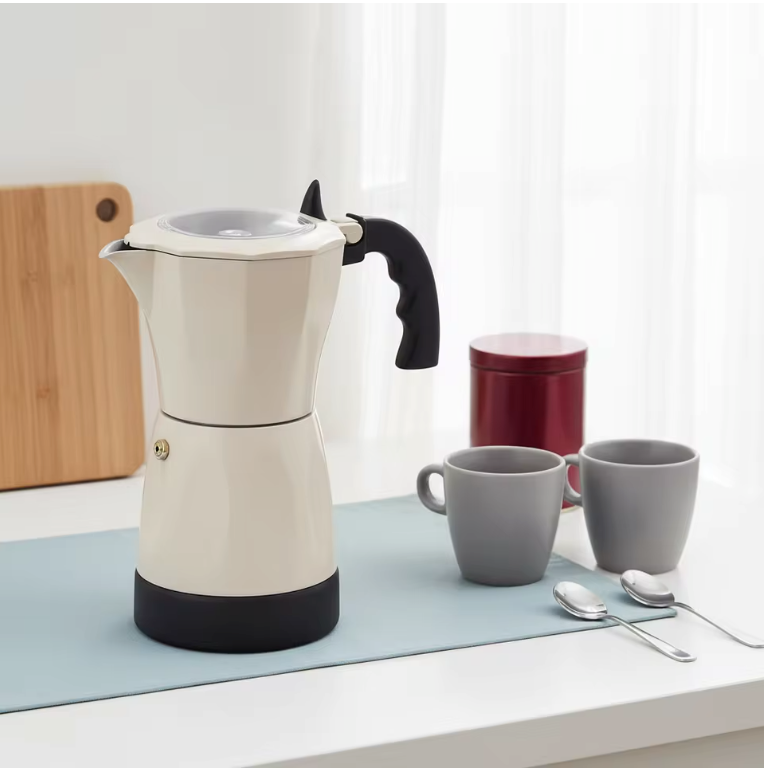 Elektrische Espresso Maker 300ml – Moka Pot met 2.5 Bar en 480W voor 1-6 Kopjes