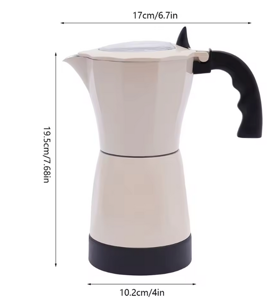 Elektrische Espresso Maker 300ml – Moka Pot met 2.5 Bar en 480W voor 1-6 Kopjes