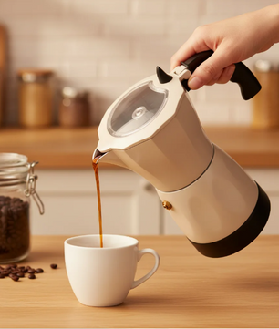 Elektrische Espresso Maker 300ml – Moka Pot met 2.5 Bar en 480W voor 1-6 Kopjes