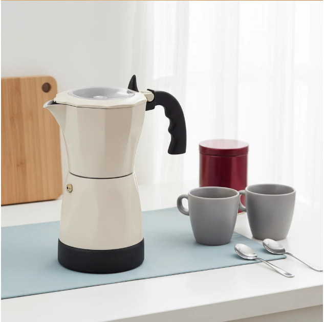 Elektrische Espresso Maker 300ml – Moka Pot met 2.5 Bar en 480W voor 1-6 Kopjes