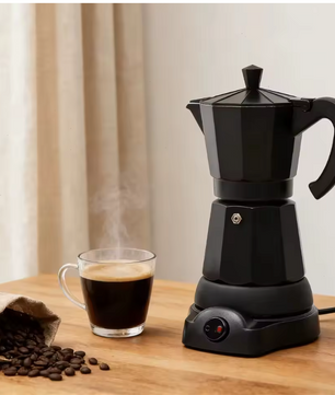 Elektrische Moka Pot 300ml – Espresso Maker met One-Touch Bediening en 480W Vermogen
